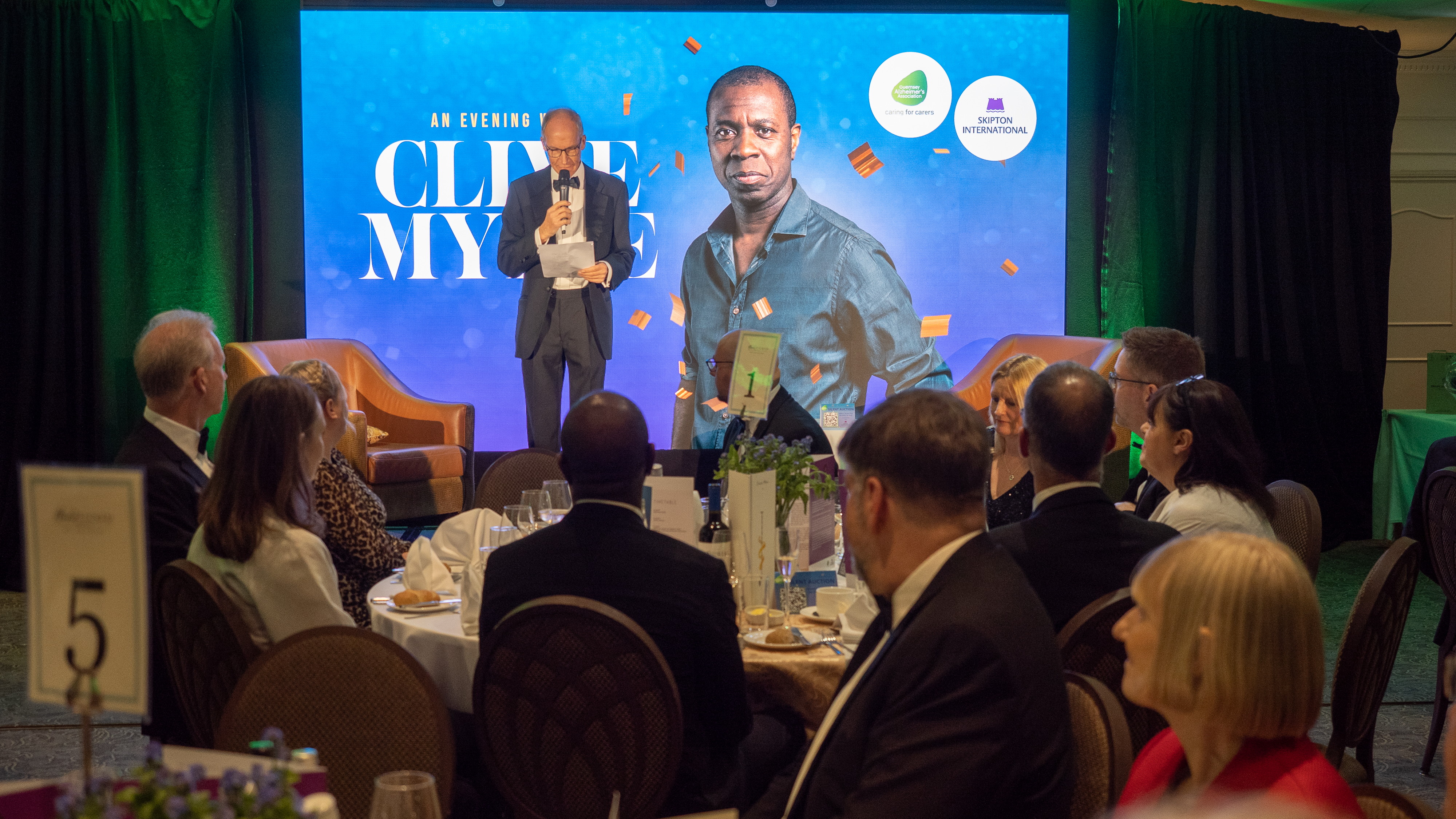 Chairman of the Guernsey Alzheimers Association, Stephen Collas, welcoming guests