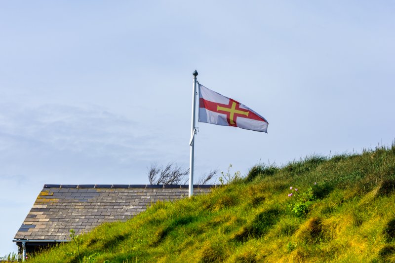 Guernsey Flag on a hill