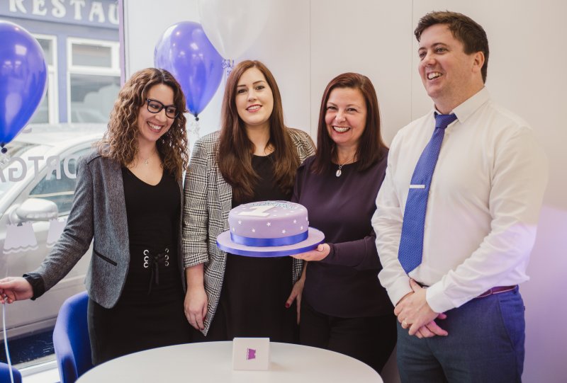 Skipton Jersey Mortgage staff celebrating 1 year